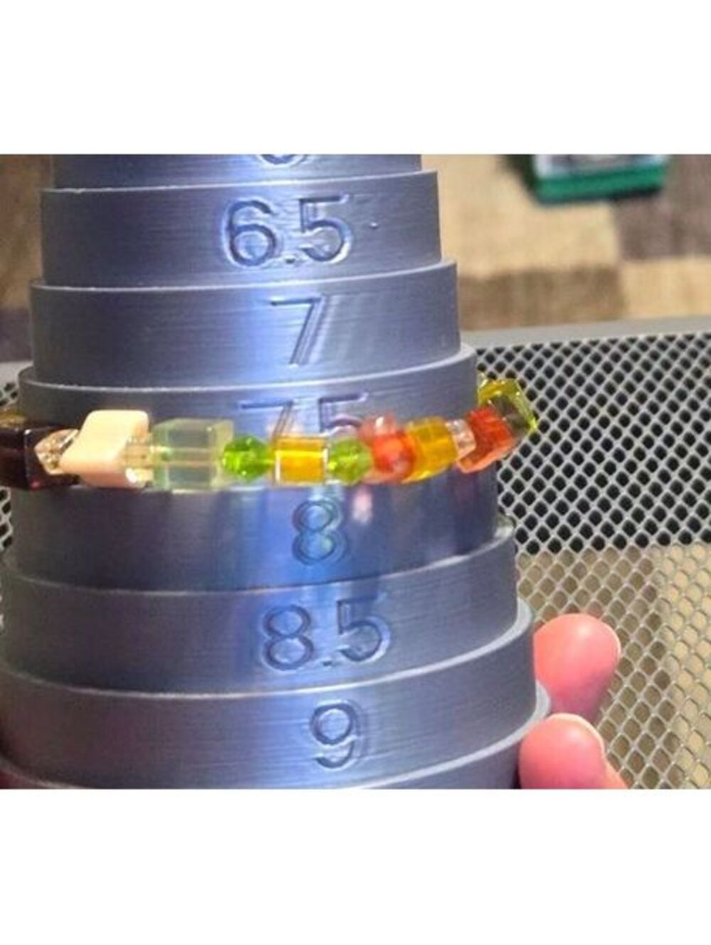 Multicolor Geometric Cube Bead Bracelet with Lobster Claw Clasp